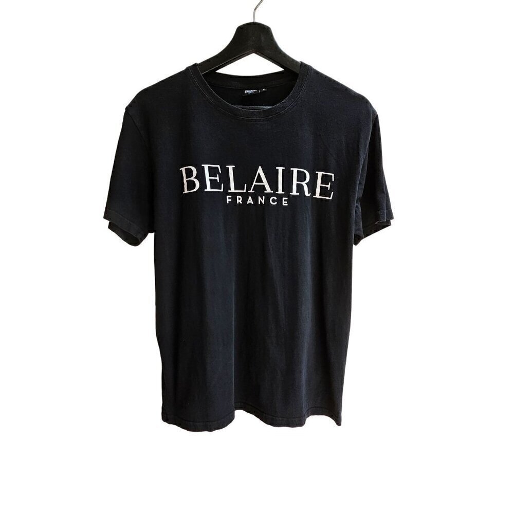 Luc Belaire France Lightly Distressed Black T-Shirt, Men's Size Small